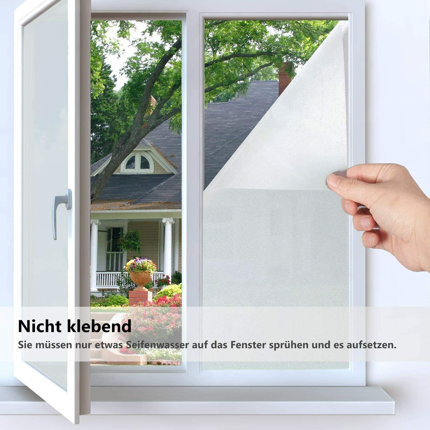 Sichtschutzfolie Milchglasfolie Fensterfolie Fenster Folie Selbstklebend 5M,90cm