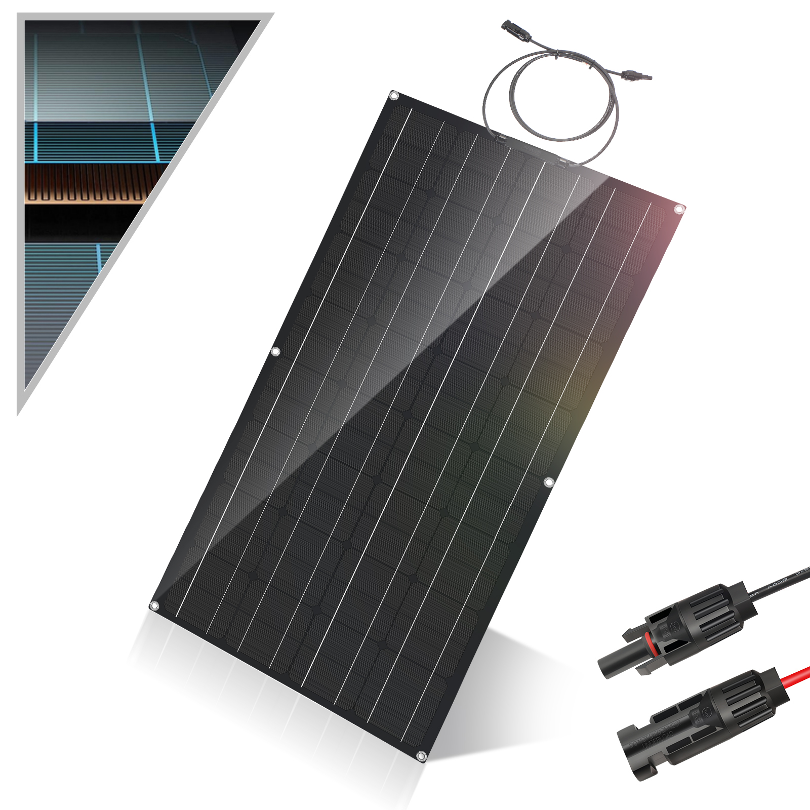 100W Flexibel Solarpanel Solarmodul Monokristallin für Auto Wohnmobil (0 MwSt)