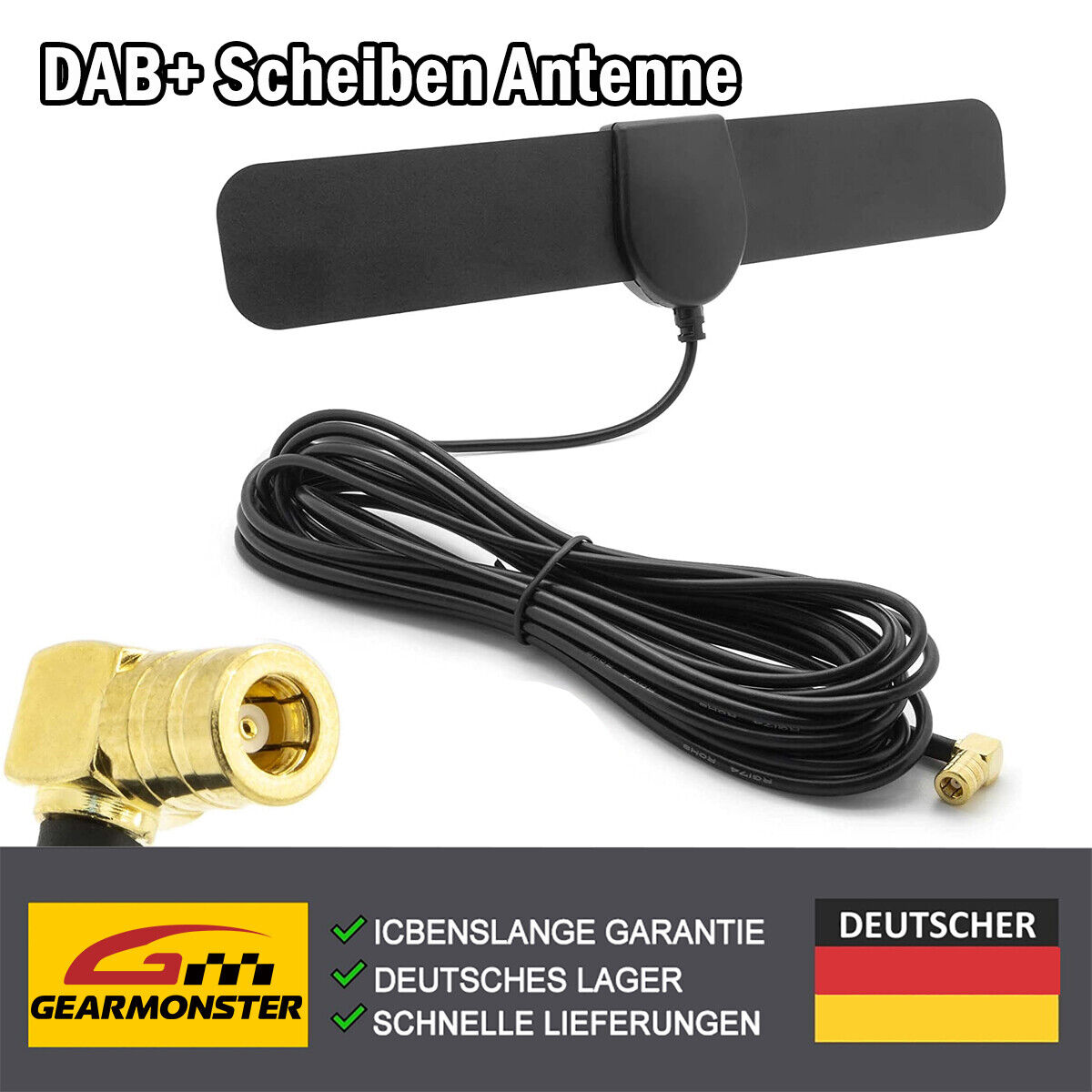 DAB+ Scheiben Antenne Auto Radio Adapter DAB SMB für JVC Kenwood Sony Alpine